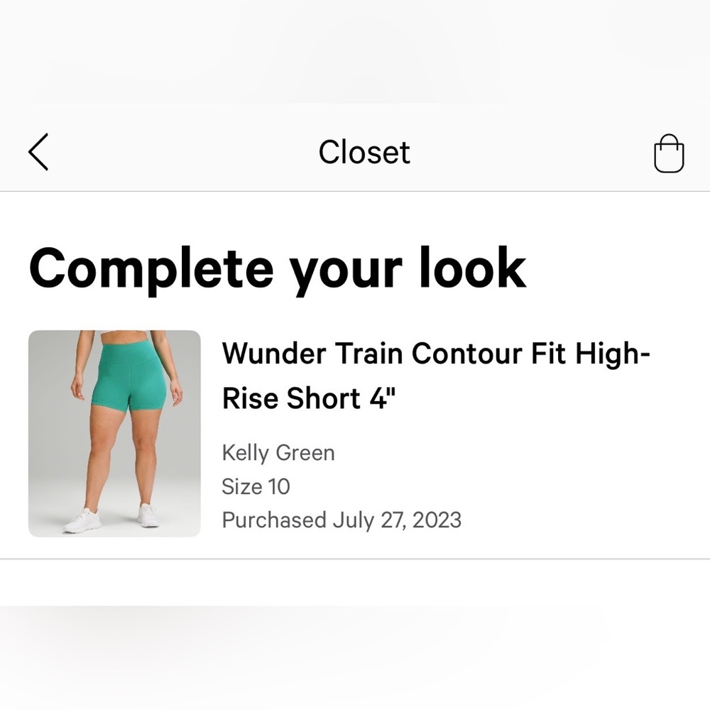 lululemon Wunder Train Contour Fit High-Rise Shorts Kelly green - Picture 2 of 5